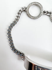 Vintage Christian Dior Bracelet, Vintage Bracelet Silver, Dior Logo Bracelet, Vintage Rhinestones, John Galliano Jewelry, Personalized Gifts