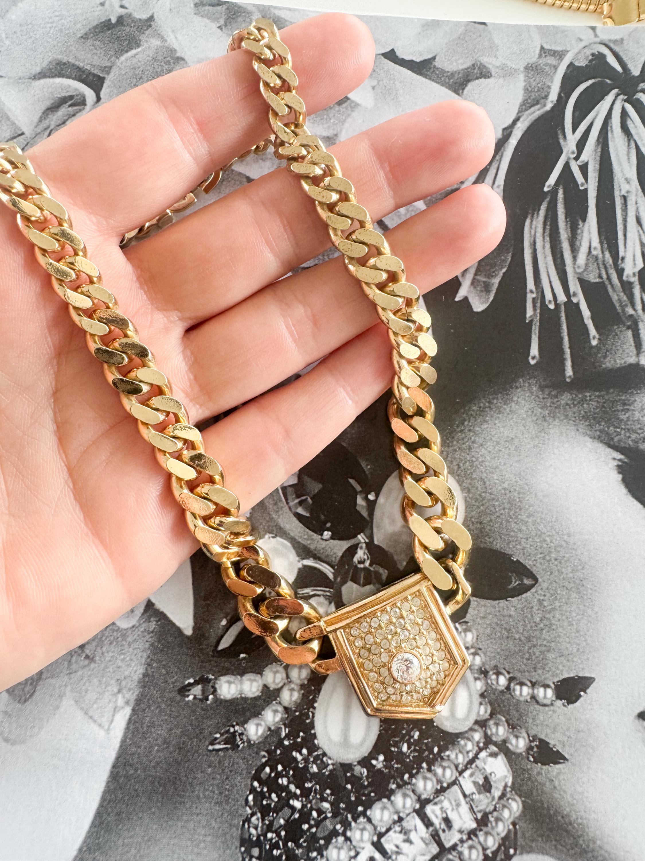 Vintage Christian Dior Necklace, Dior Chain Necklace, Dior Tubogas necklace Snake chain  Necklace, Gift for her, gold wheat chain  choker