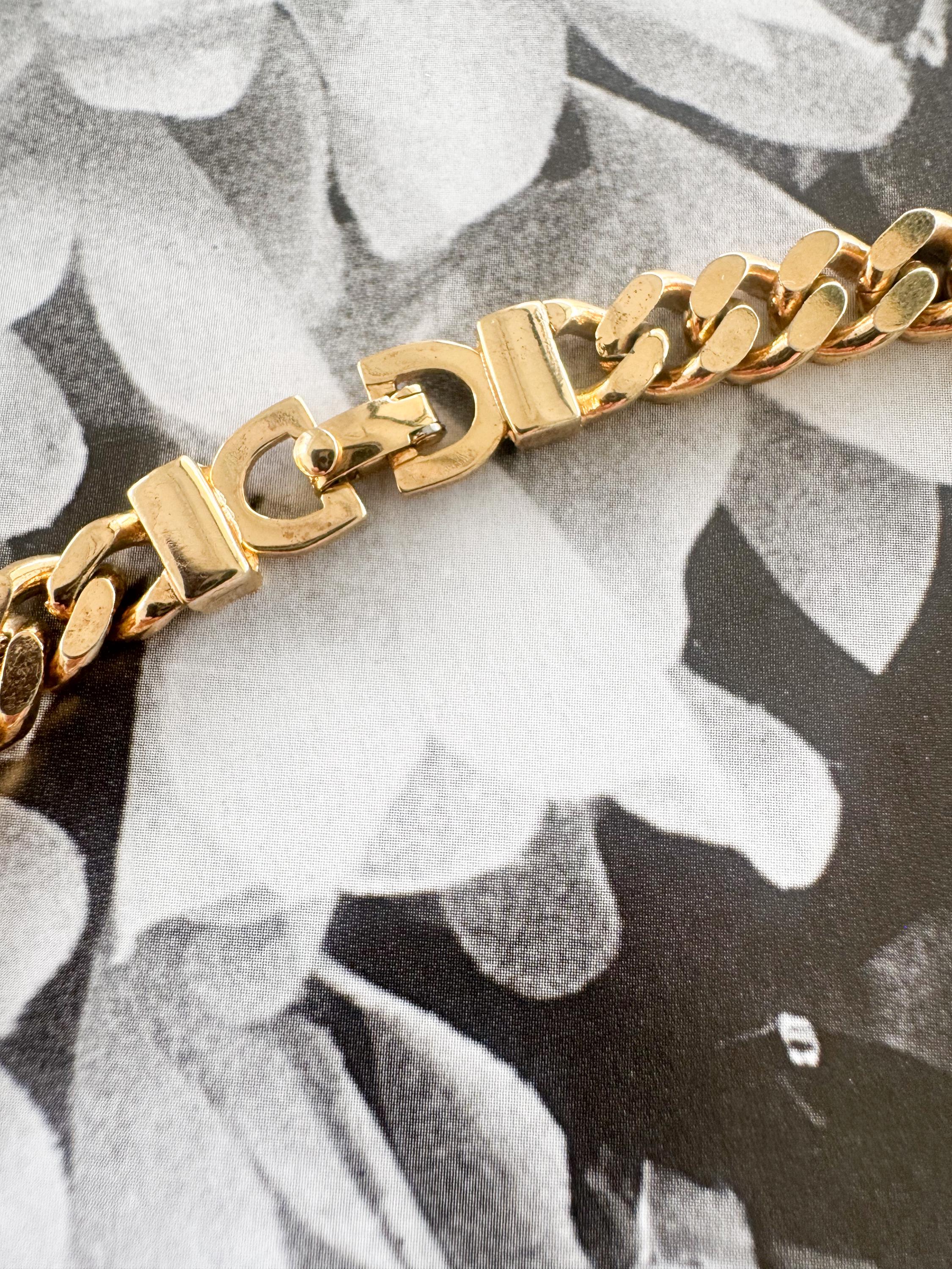 Vintage Christian Dior Necklace, Dior Chain Necklace, Dior Tubogas necklace Snake chain  Necklace, Gift for her, gold wheat chain  choker