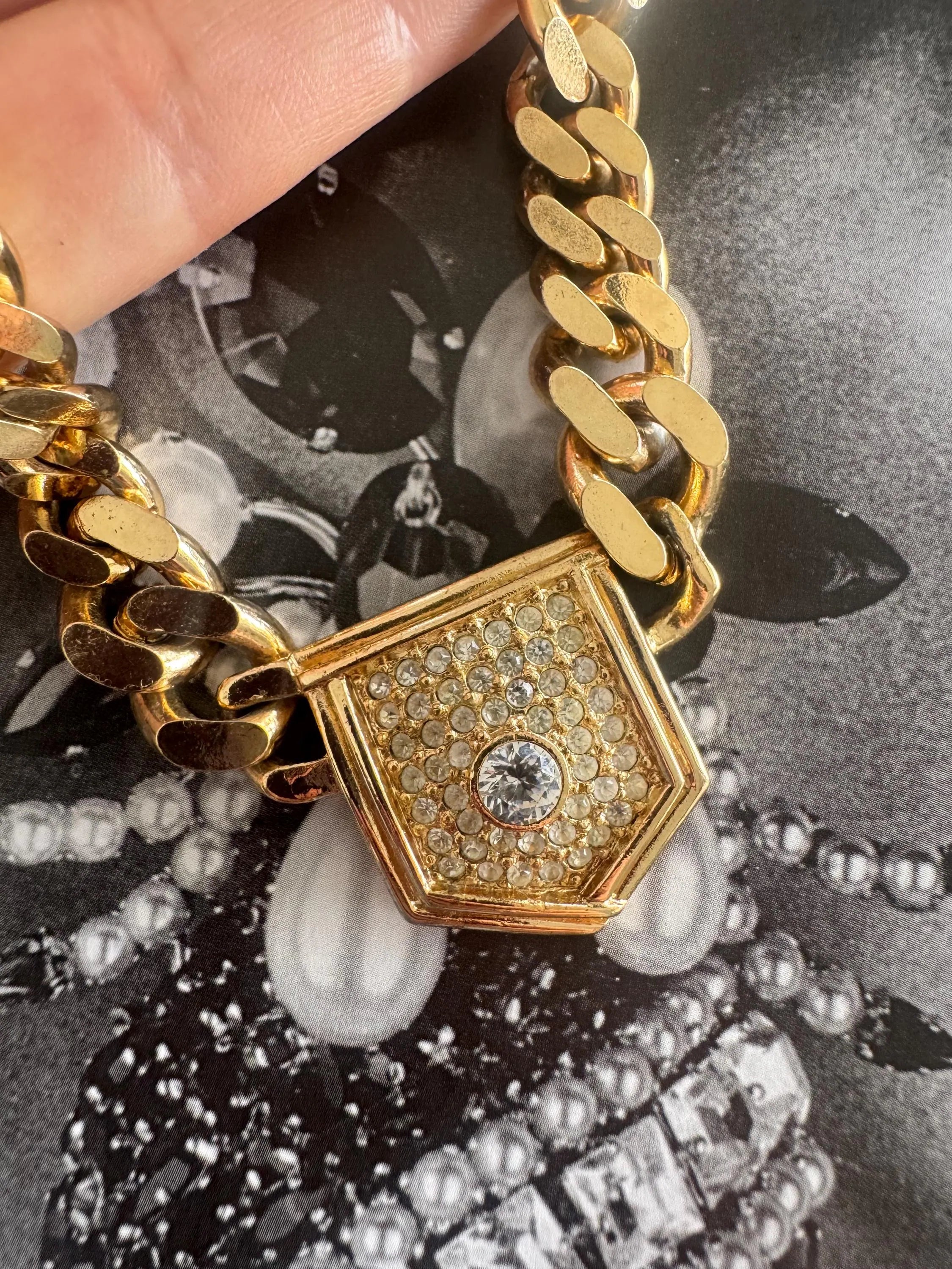 Vintage Christian Dior Necklace, Dior Chain Necklace, Dior Tubogas necklace Snake chain  Necklace, Gift for her, gold wheat chain  choker