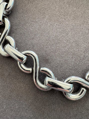 Vintage Christian Dior Necklace, Silver Choker ,Infinity Chain Necklace, Dior Logo Necklace, Chunky  Christian Dior Germany 1972 necklace