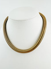 Christian Dior Germany Chain Necklace Tubogas Snake chain Gold tone Unisex