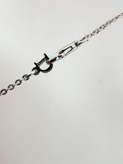 Dainty Christian Dior Silver Tone Vintage Heart Logo Choker Necklace, I Love Dior Necklace, silver heart necklace, vintage Dior Charm