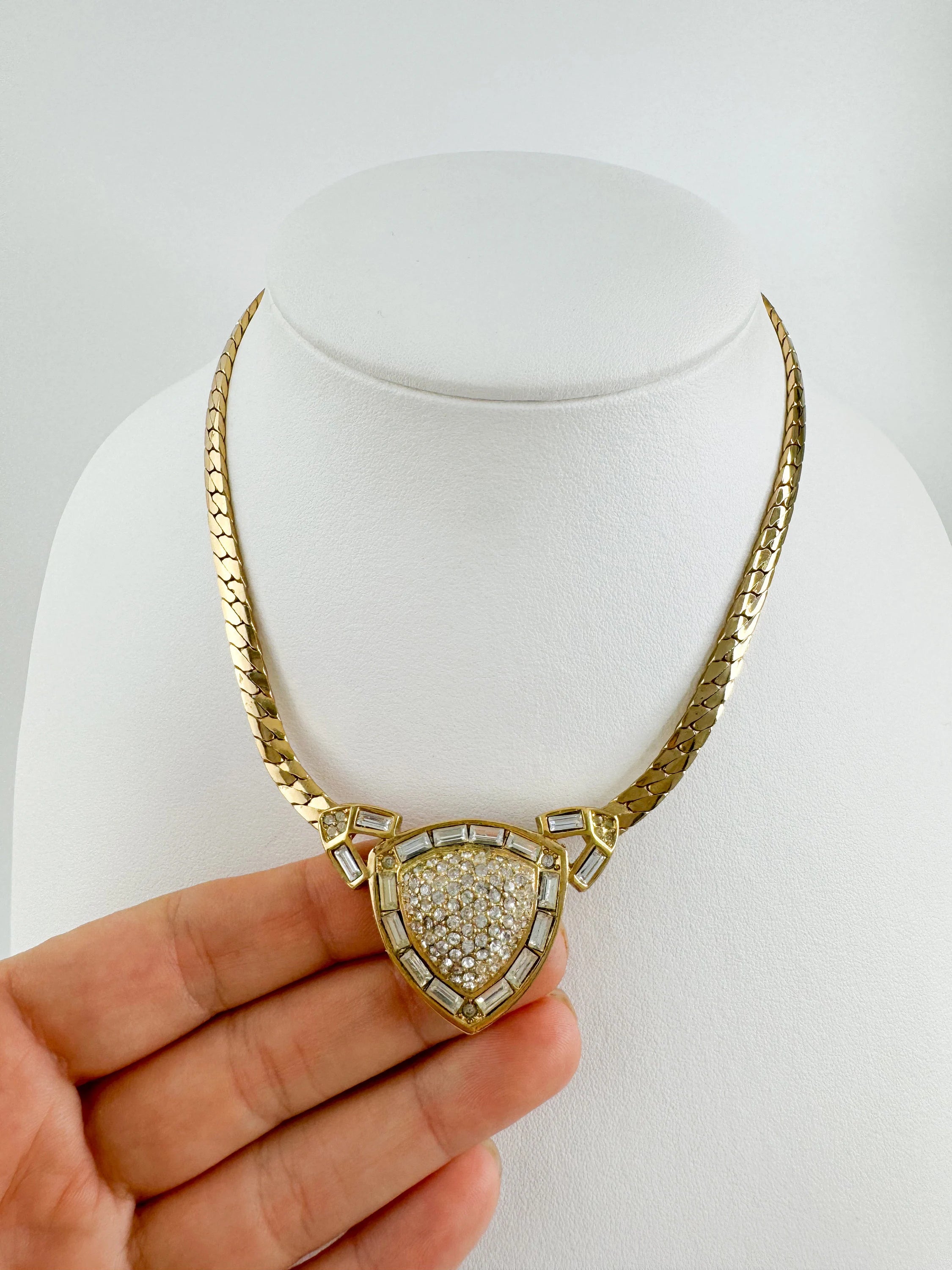 Vintage Christian Dior Necklace, Choker Necklace Gold, Vintage Rhinestone, Bridal Jewelry, Wedding Jewelry, Jewelry for Women, Gift for her