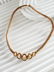 Vintage Christian Dior Necklace, Dior Chain Necklace, Dior Tubogas necklace Snake chain  Necklace, Gift for her, gold zipper choker