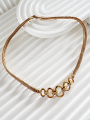 Vintage Christian Dior Necklace, Dior Chain Necklace, Dior Tubogas necklace Snake chain  Necklace, Gift for her, gold zipper choker