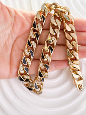 Christian Dior Vintage Gold Choker Necklace, Logo Chain, 1990s German Designer Jewelry