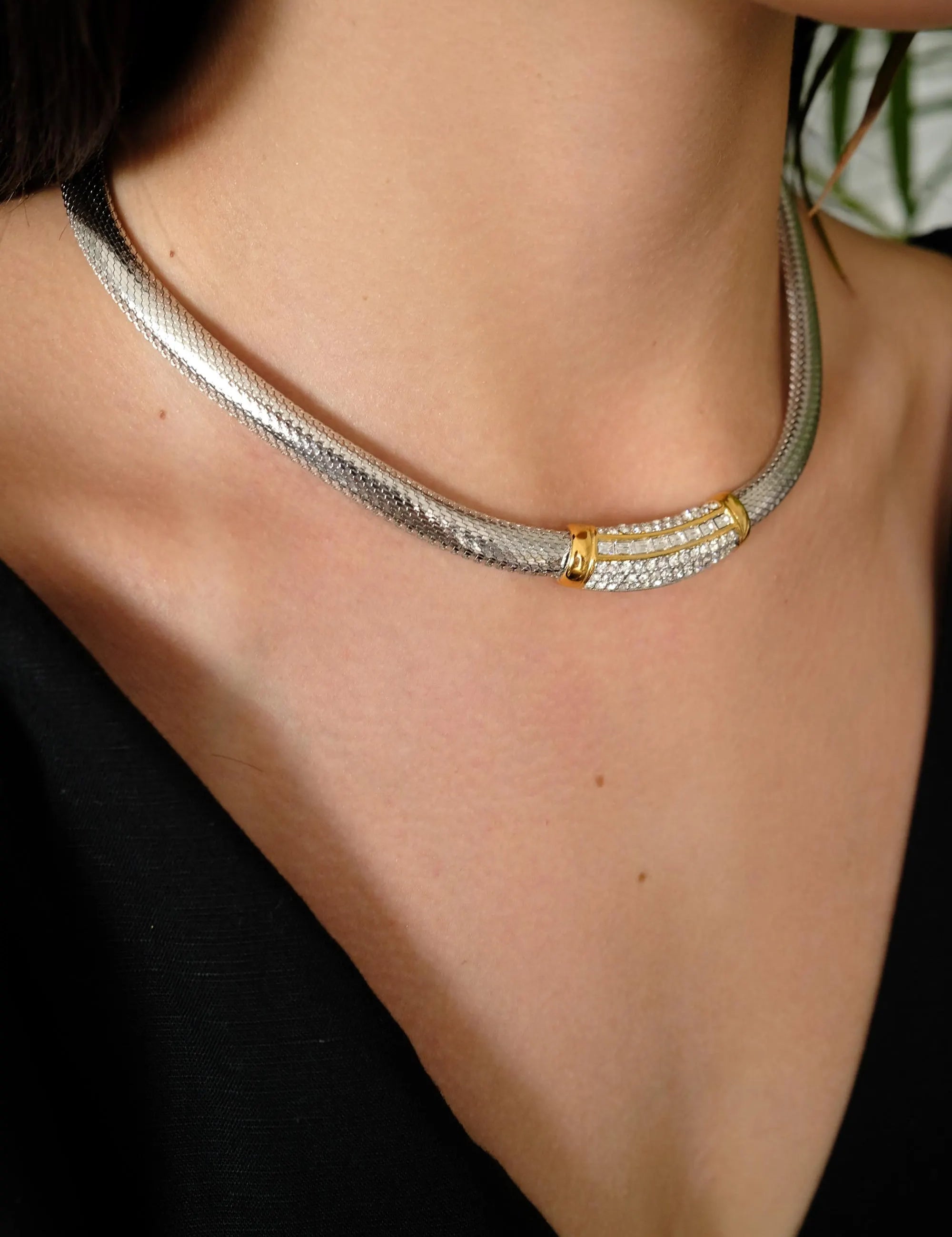 Vintage Christian Dior choker necklace Germany, extremely rare Dior necklace, Dior snake chain, Authentic Christian Dior, bridal choker