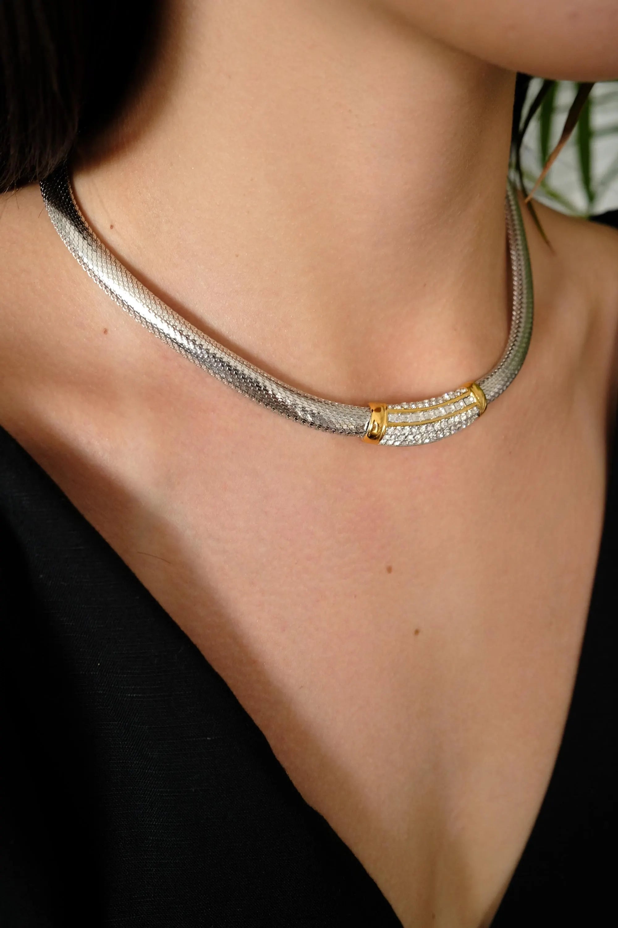 Vintage Christian Dior choker necklace Germany, extremely rare Dior necklace, Dior snake chain, Authentic Christian Dior, bridal choker