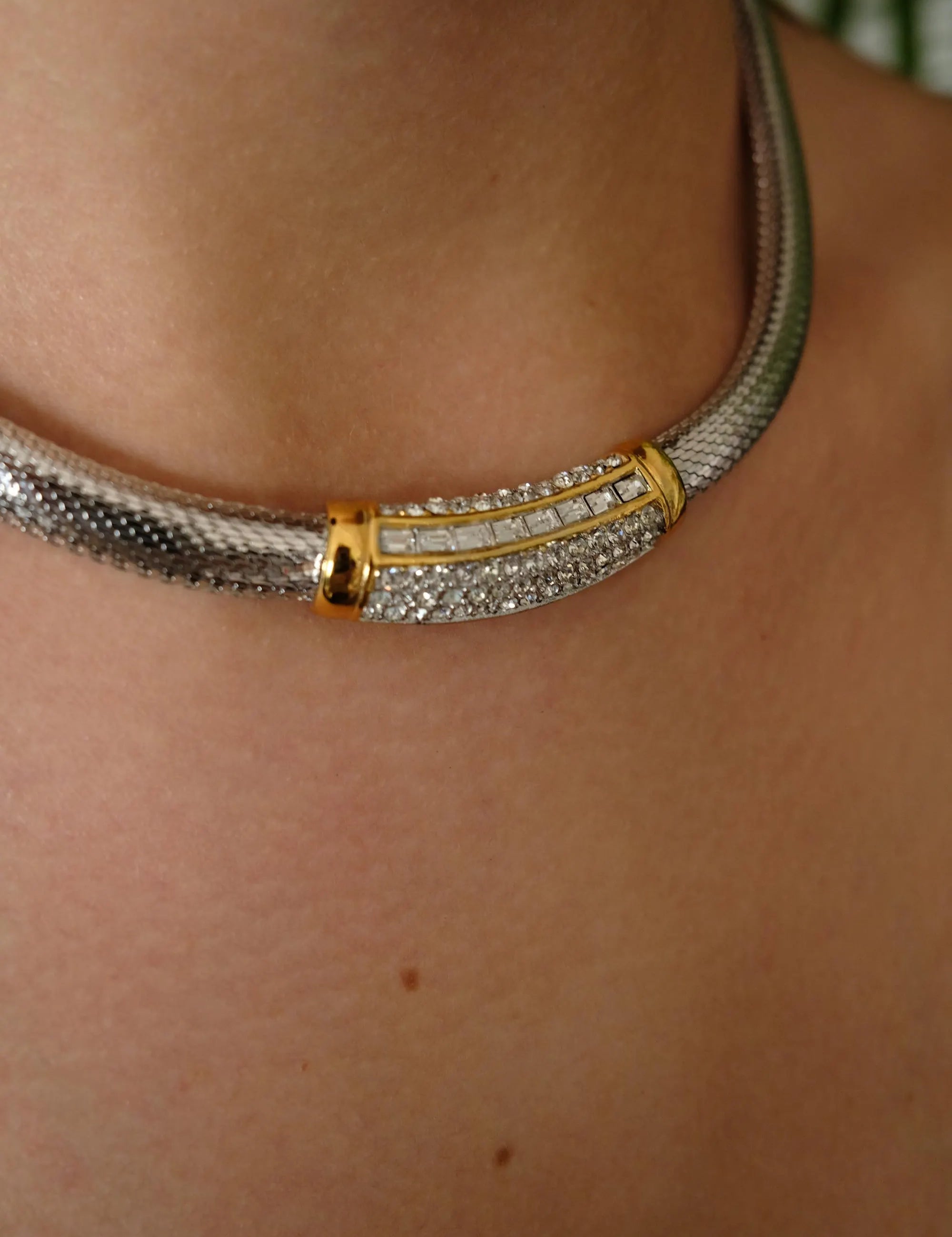 Vintage Christian Dior choker necklace Germany, extremely rare Dior necklace, Dior snake chain, Authentic Christian Dior, bridal choker