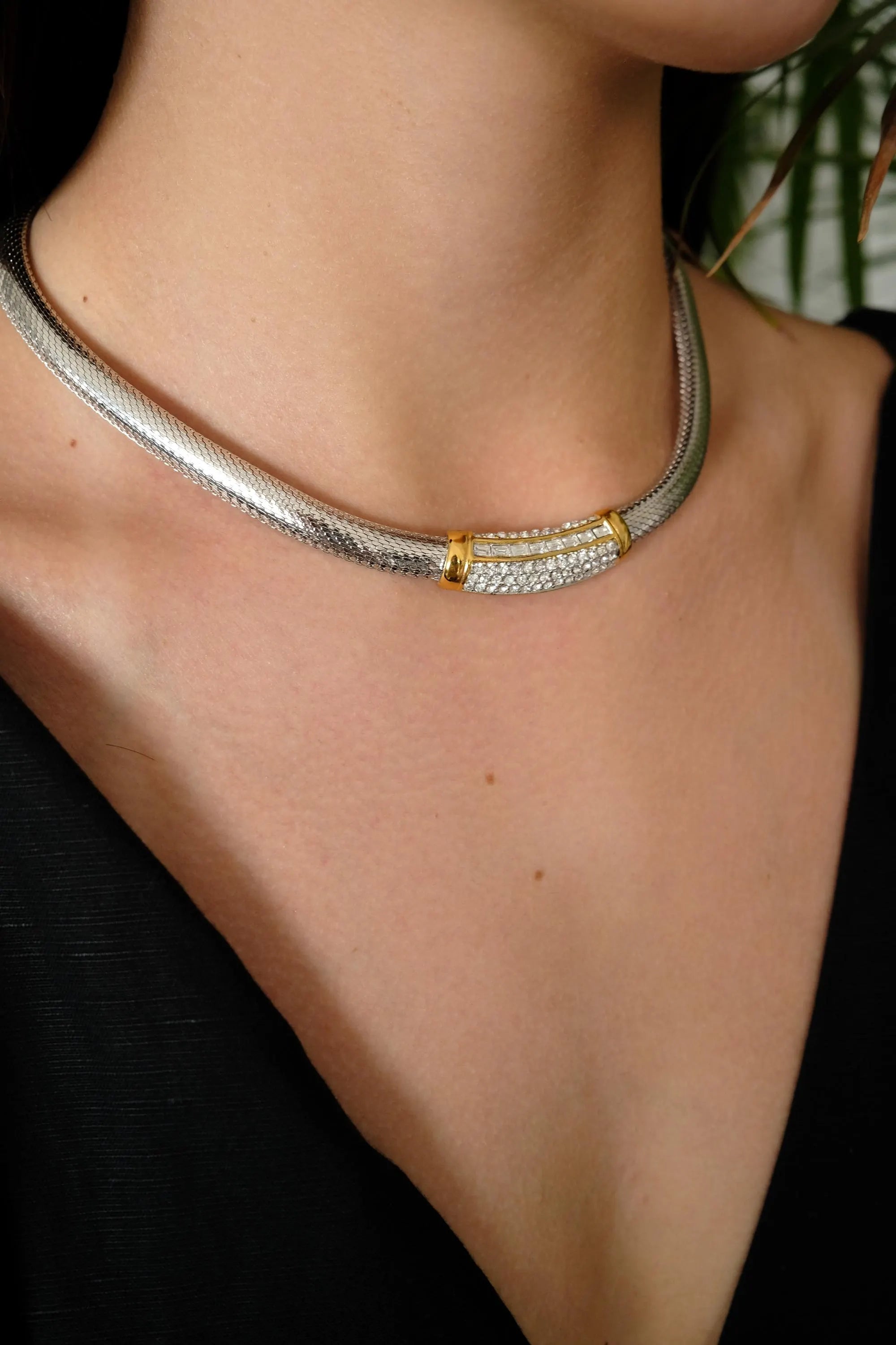 Vintage Christian Dior choker necklace Germany, extremely rare Dior necklace, Dior snake chain, Authentic Christian Dior, bridal choker