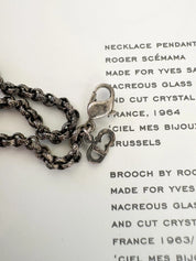 Vintage Christian Dior Black Tone Pendant, Dior Victorian Necklace, Dior Necklace Rose, Gift for her, Best Friend Gift, Gothic Necklace