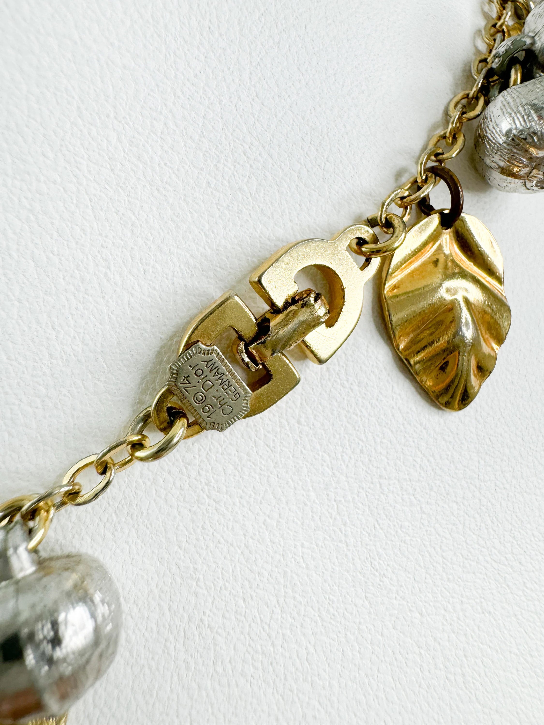 Vintage Christian Dior Necklace 1974 , Bridal Necklace, Vintage Necklace Leaf , Personalized Gifts, Choker Necklace Gold Authentic Vintage