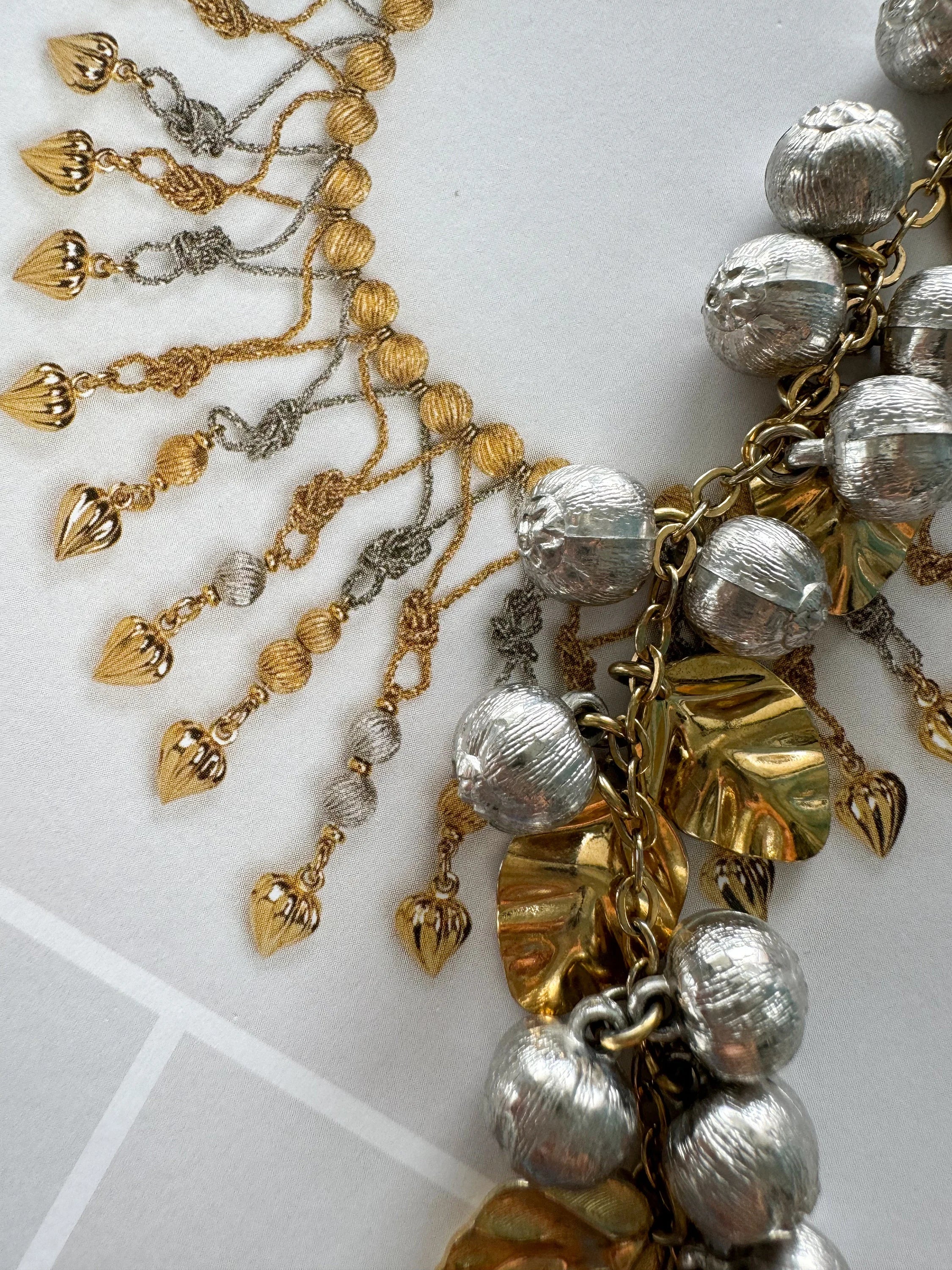 Vintage Christian Dior Necklace 1974 , Bridal Necklace, Vintage Necklace Leaf , Personalized Gifts, Choker Necklace Gold Authentic Vintage