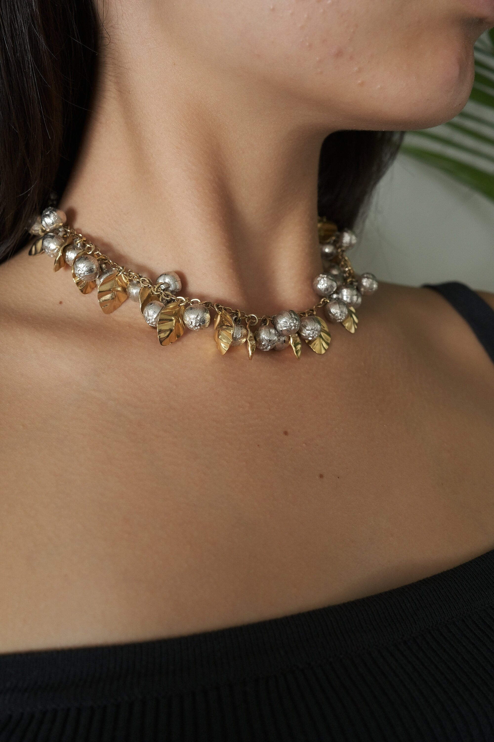Vintage Christian Dior Necklace 1974 , Bridal Necklace, Vintage Necklace Leaf , Personalized Gifts, Choker Necklace Gold Authentic Vintage