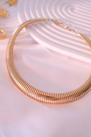 Vintage Christian Dior Necklace, Dior Chain Necklace, Dior Tubogas necklace Snake chain  Necklace, Gift for her, gold zipper choker