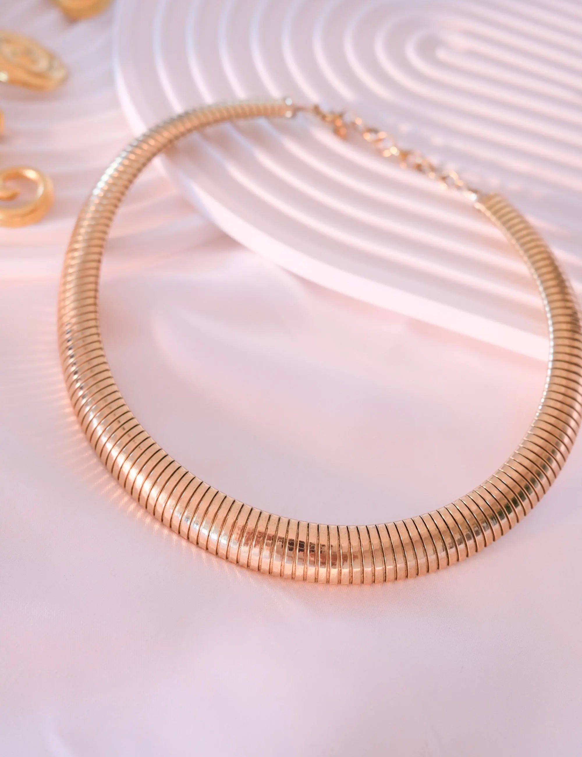 Vintage Christian Dior Necklace, Dior Chain Necklace, Dior Tubogas necklace Snake chain  Necklace, Gift for her, gold zipper choker