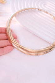 Vintage Christian Dior Necklace, Dior Chain Necklace, Dior Tubogas necklace Snake chain  Necklace, Gift for her, gold zipper choker