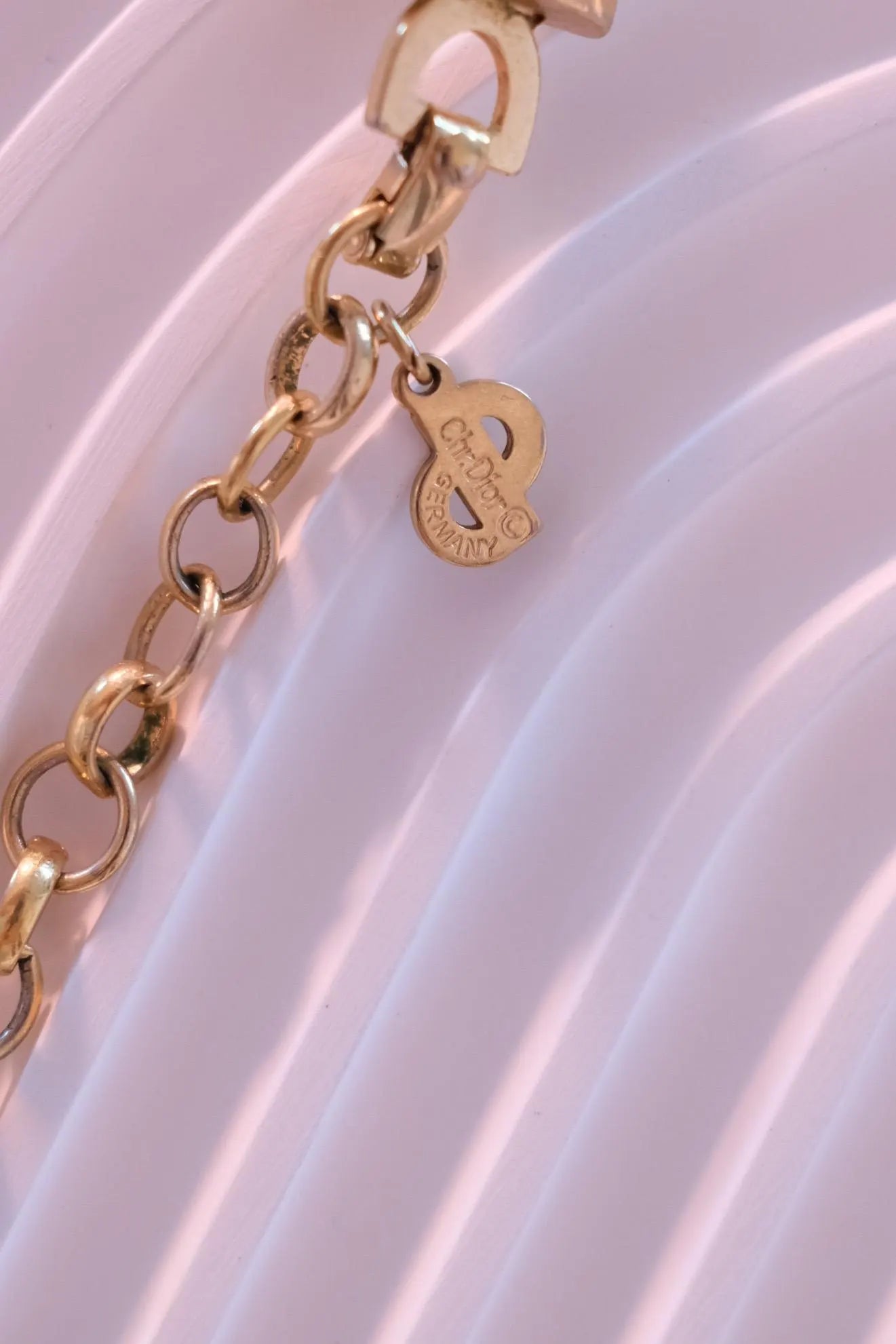 Vintage Christian Dior Necklace, Dior Chain Necklace, Dior Tubogas necklace Snake chain  Necklace, Gift for her, gold zipper choker