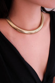 Vintage Christian Dior Necklace, Dior Chain Necklace, Dior Tubogas necklace Snake chain  Necklace, Gift for her, gold zipper choker