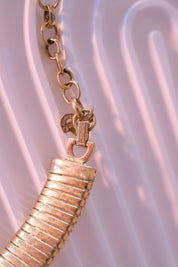 Vintage Christian Dior Necklace, Dior Chain Necklace, Dior Tubogas necklace Snake chain  Necklace, Gift for her, gold zipper choker