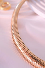 Vintage Christian Dior Necklace, Dior Chain Necklace, Dior Tubogas necklace Snake chain  Necklace, Gift for her, gold zipper choker