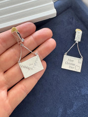 Dior earrings, Vintage Christian Dior Earrings Love Letter Motif, Dior Vintage 925 Sterling silver Earrings, Vintage Earrings, Gift for her