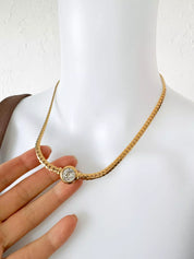 Vintage Christian Dior Necklace, Dior Chain Necklace, Dior Woven chain  necklace,  Snake chain  Necklace, Gift for her, Personalized Gifts