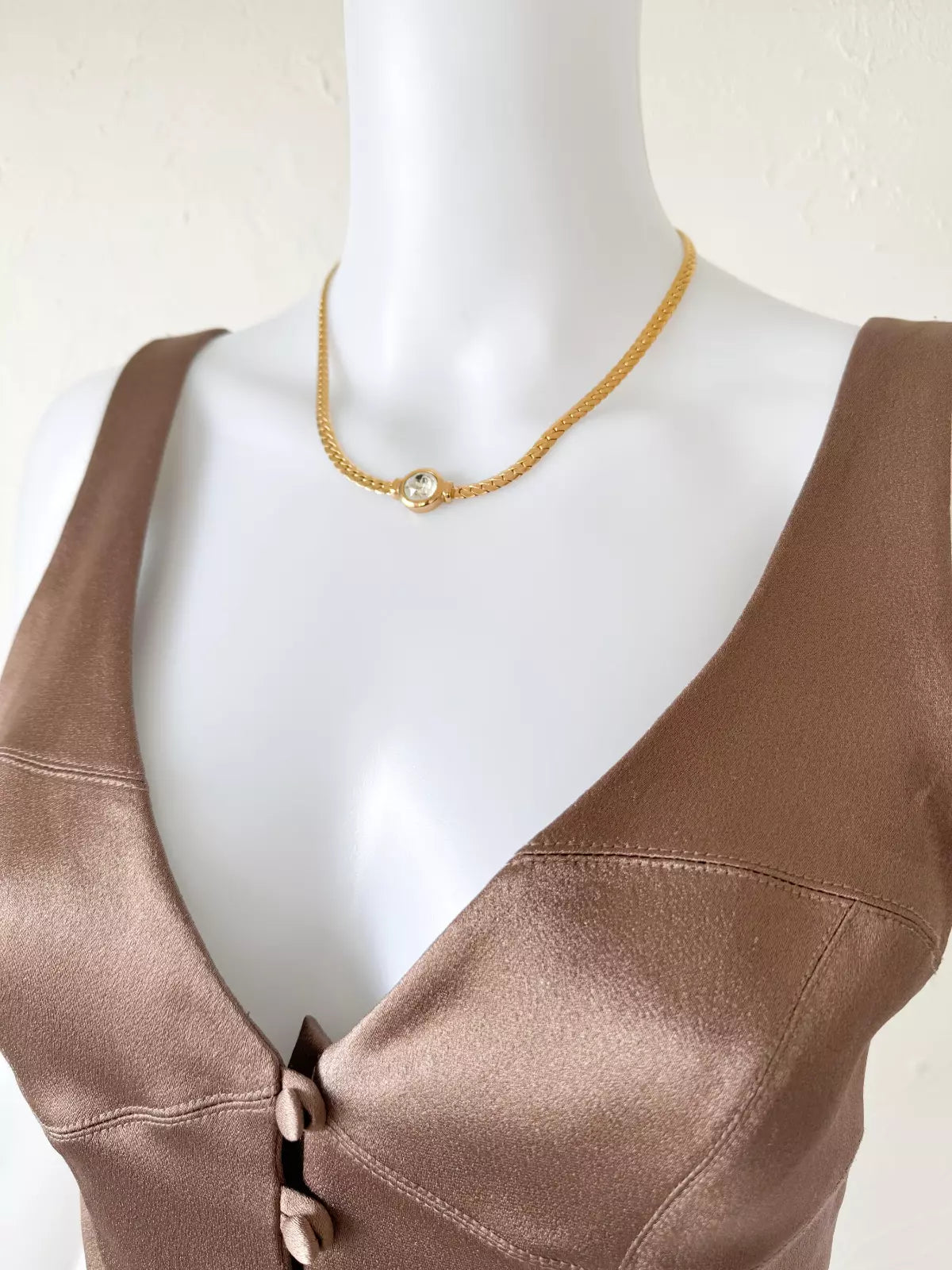 Vintage Christian Dior Necklace, Dior Chain Necklace, Dior Woven chain  necklace,  Snake chain  Necklace, Gift for her, Personalized Gifts
