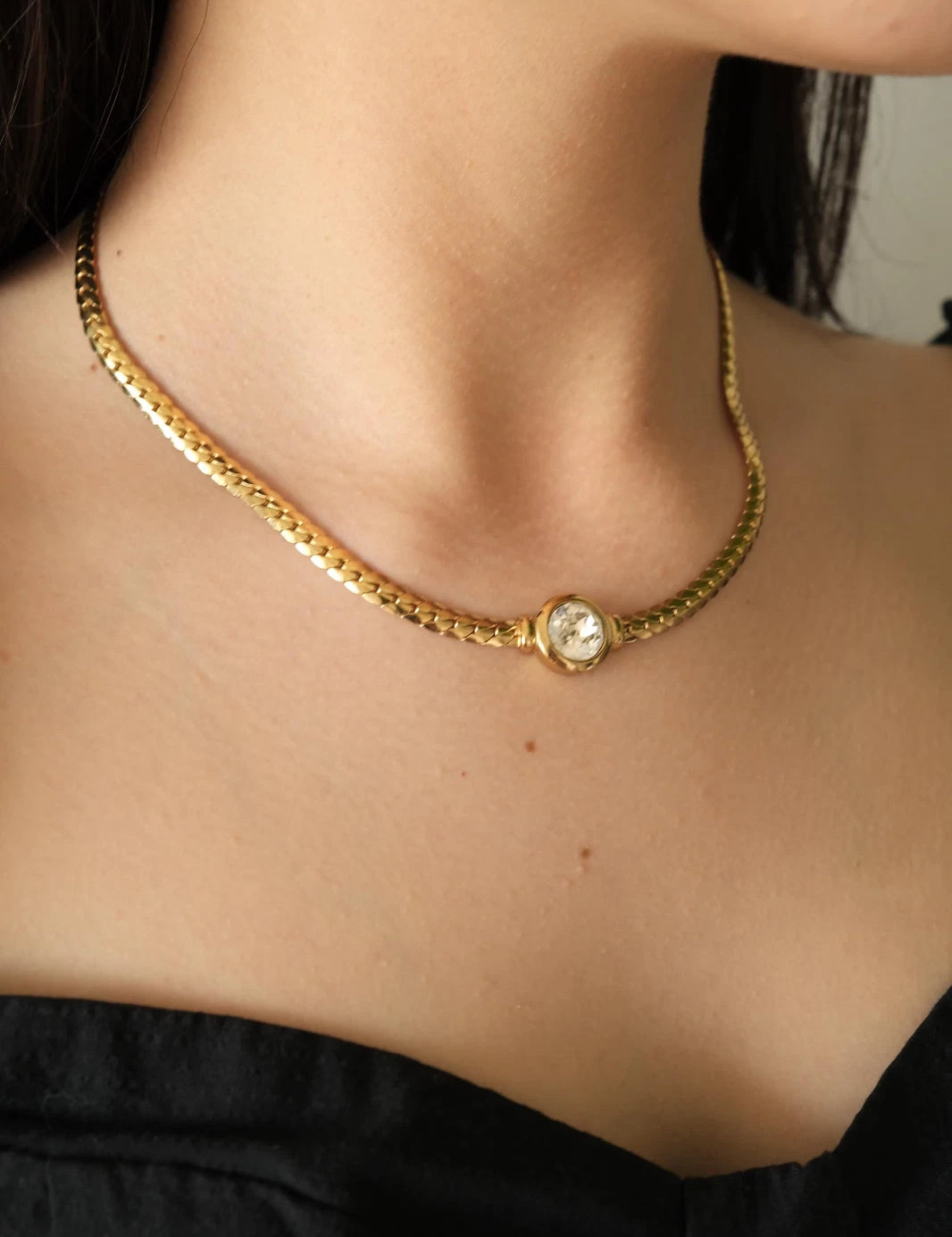 Vintage Christian Dior Necklace, Dior Chain Necklace, Dior Woven chain necklace,  Snake chain Necklace, Gift for her, Personalized Gifts