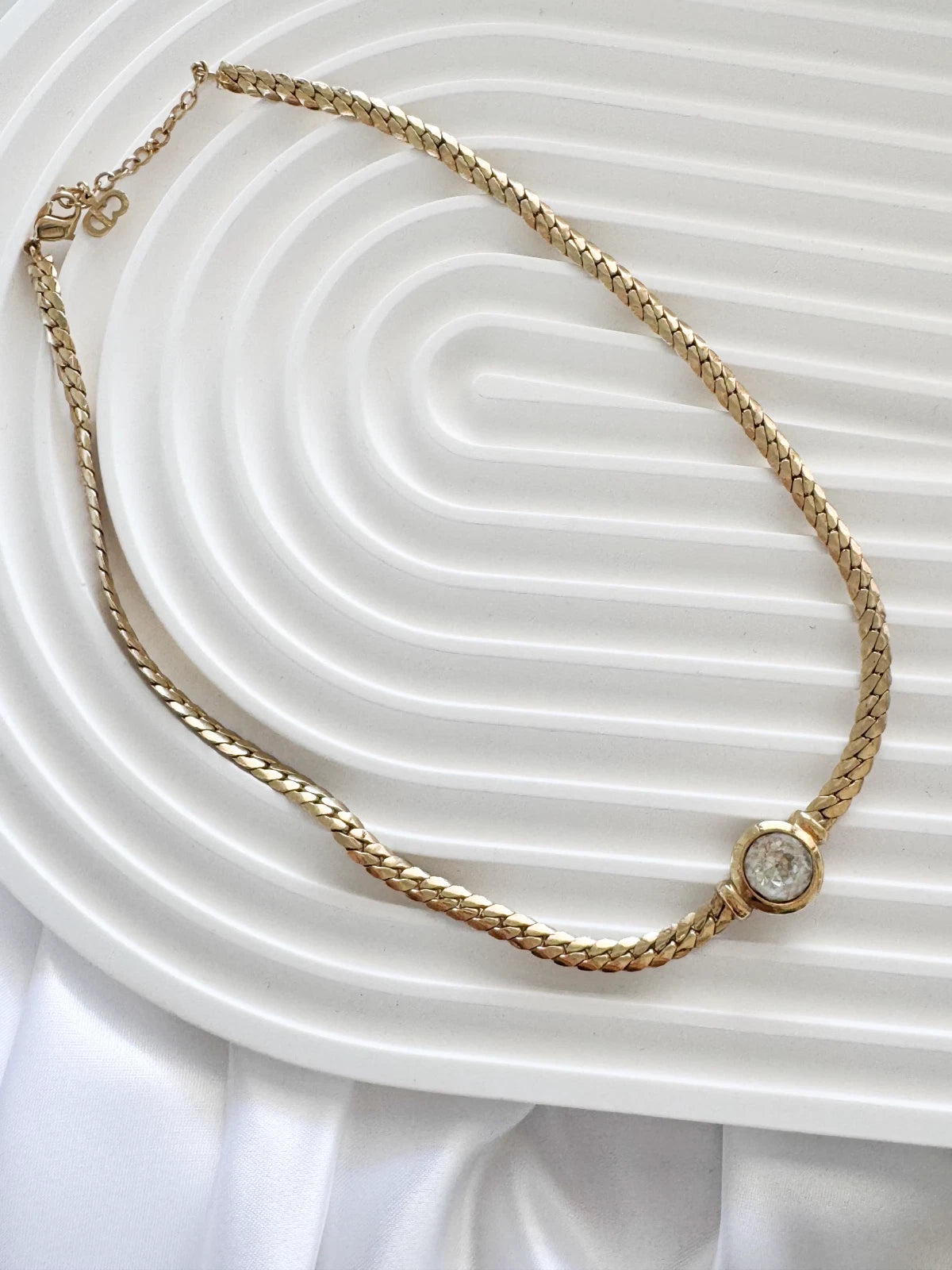 Vintage Christian Dior Necklace, Dior Chain Necklace, Dior Woven chain necklace,  Snake chain Necklace, Gift for her, Personalized Gifts
