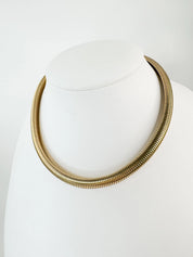 Vintage Christian Dior Necklace, Dior Chain Necklace, Dior Tubogas necklace Snake chain  Necklace, Gift for her, gold zipper choker Unisex