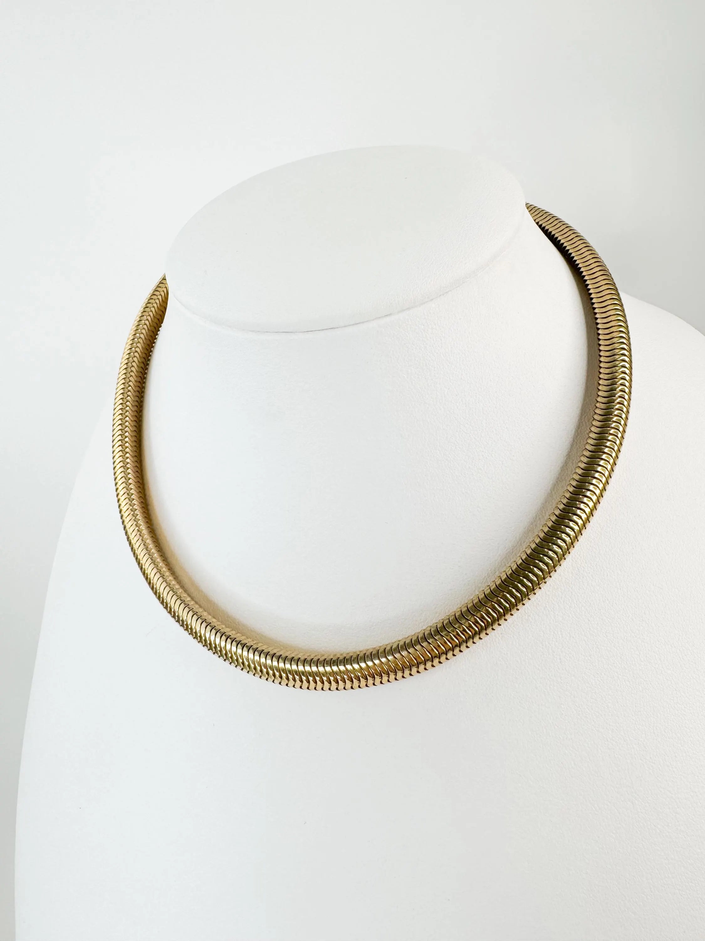 Vintage Christian Dior Necklace, Dior Chain Necklace, Dior Tubogas necklace Snake chain  Necklace, Gift for her, gold zipper choker Unisex