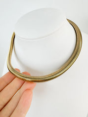 Vintage Christian Dior Necklace, Dior Chain Necklace, Dior Tubogas necklace Snake chain  Necklace, Gift for her, gold zipper choker Unisex