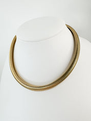 Vintage Christian Dior Necklace, Dior Chain Necklace, Dior Tubogas necklace Snake chain  Necklace, Gift for her, gold zipper choker Unisex