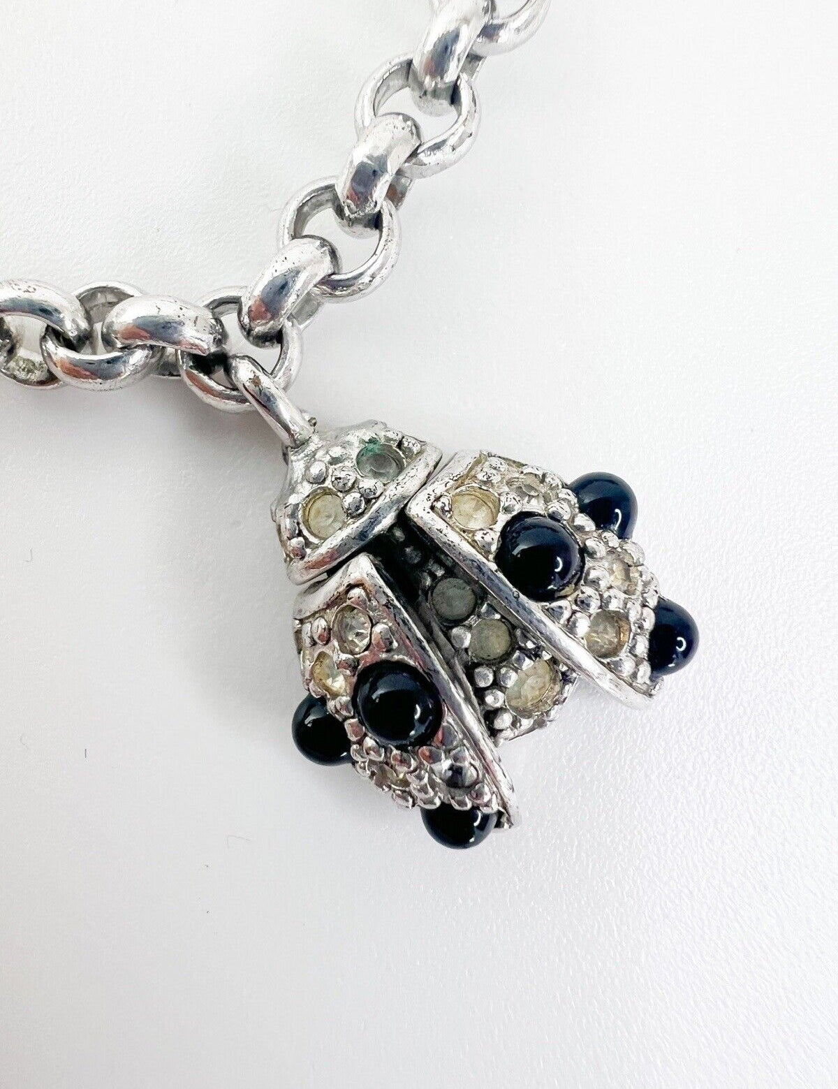 Vintage Christian Dior, Vintage Bracelet, Lady bug Bracelet, Vintage Rhinestone, Bracelet Silver, Vintage Jewelry, Personalized Gifts