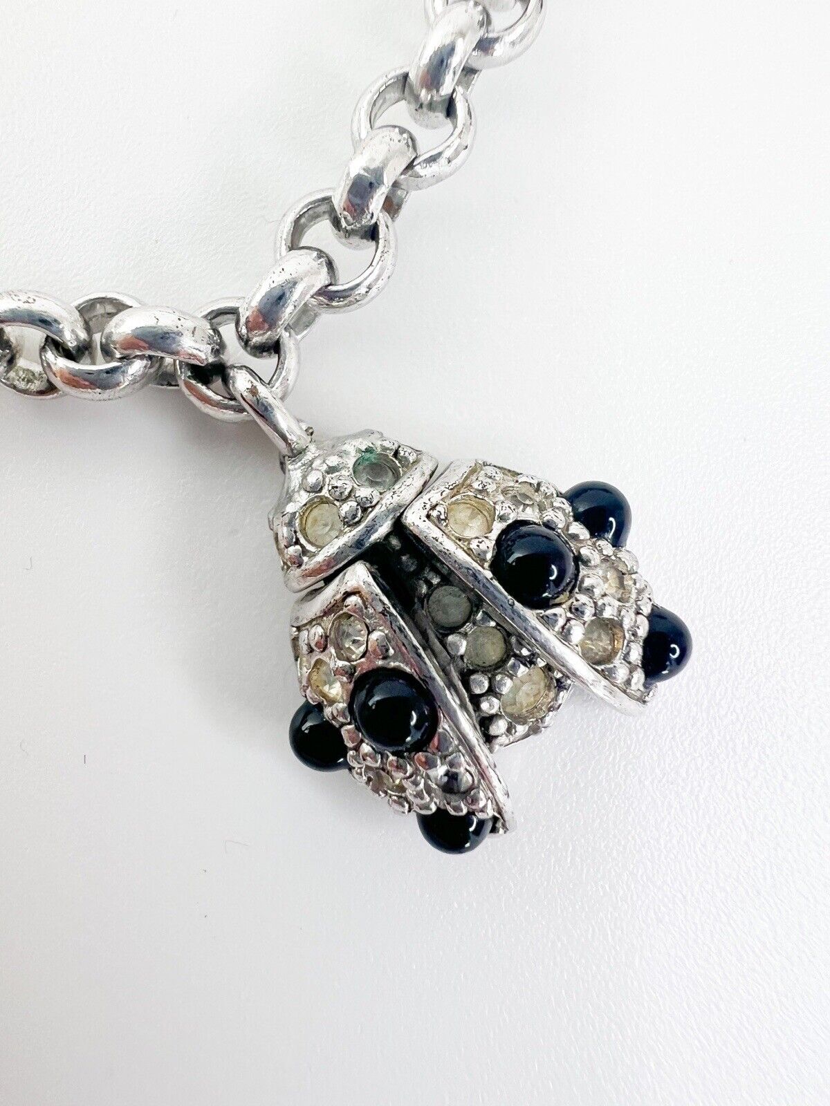 Vintage Christian Dior, Vintage Bracelet, Lady bug Bracelet, Vintage Rhinestone, Bracelet Silver, Vintage Jewelry, Personalized Gifts