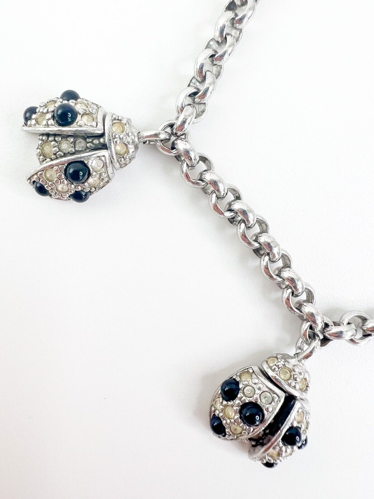 Vintage Christian Dior, Vintage Bracelet, Lady bug Bracelet, Vintage Rhinestone, Bracelet Silver, Vintage Jewelry, Personalized Gifts