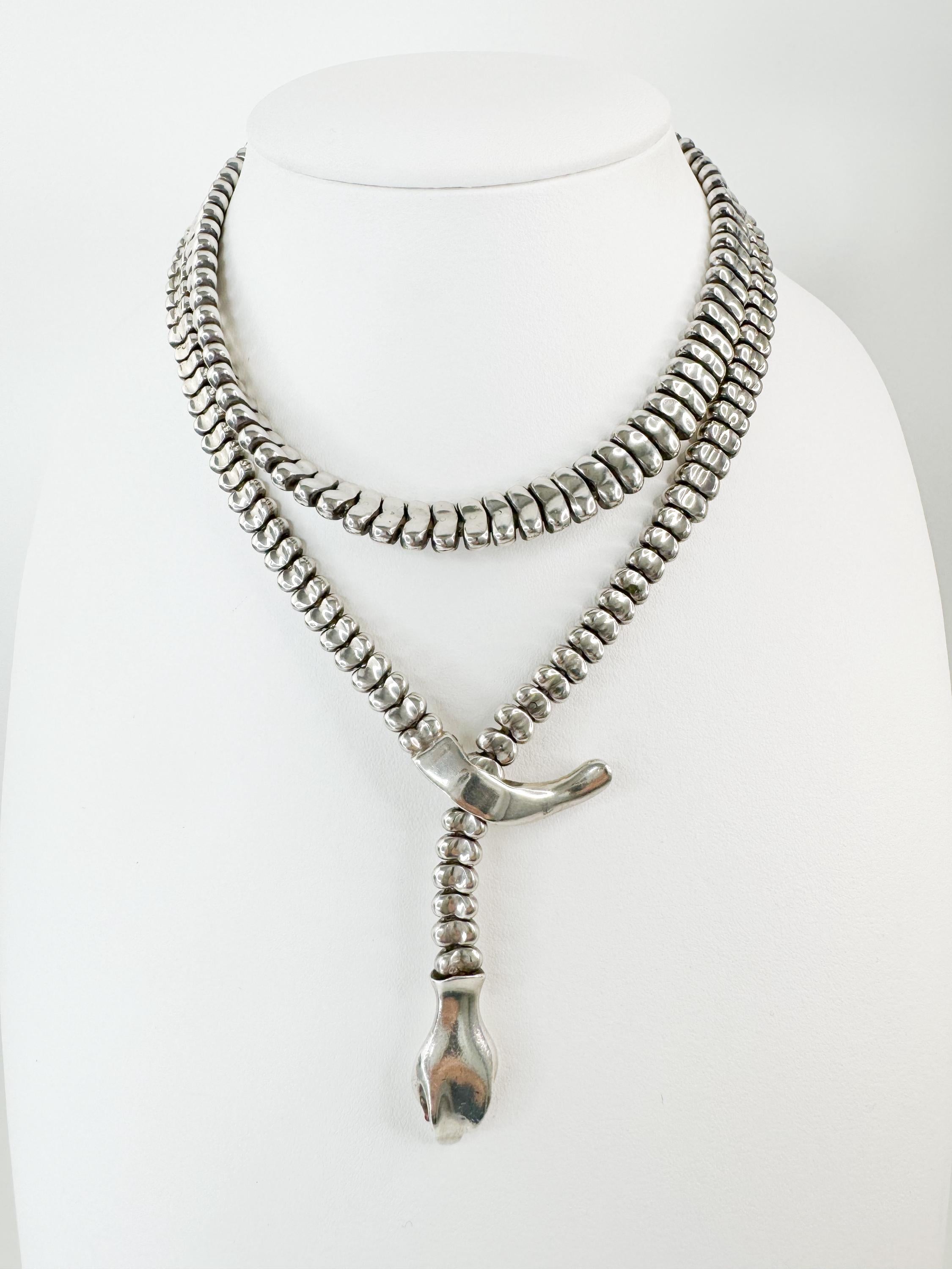 Vintage Elsa Peretti for Tiffany & Co. Sterling silver Snake Necklace 90cm 223gr Sterling silver sv925 , collector Tiffany
