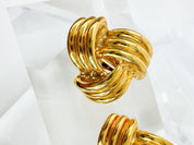 Vintage Givenchy rope  Earrings, Gold Tone Earrings, Clip on Earrings, Women Jewelry, Gift for her, Vintage Earrings, Jewelry Earrings