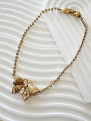 Vintage Gianni Versace Butterfly Necklace, butterfly Choker, Versace choker, gold choker , gift for her, authentic Gianni Versace Rhinestone