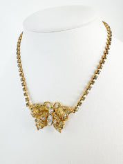 Vintage Gianni Versace Butterfly Necklace, butterfly Choker, Versace choker, gold choker , gift for her, authentic Gianni Versace Rhinestone