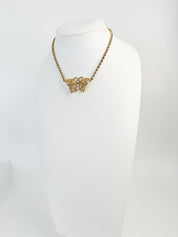 Vintage Gianni Versace Butterfly Necklace, butterfly Choker, Versace choker, gold choker , gift for her, authentic Gianni Versace Rhinestone