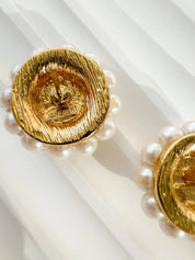 Vintage Givenchy Earrings, Givenchy Daisy Earrings, Givenchy pearl earrings  Gift For Her, Dainty Earrings, White Flower Bridal Earrings