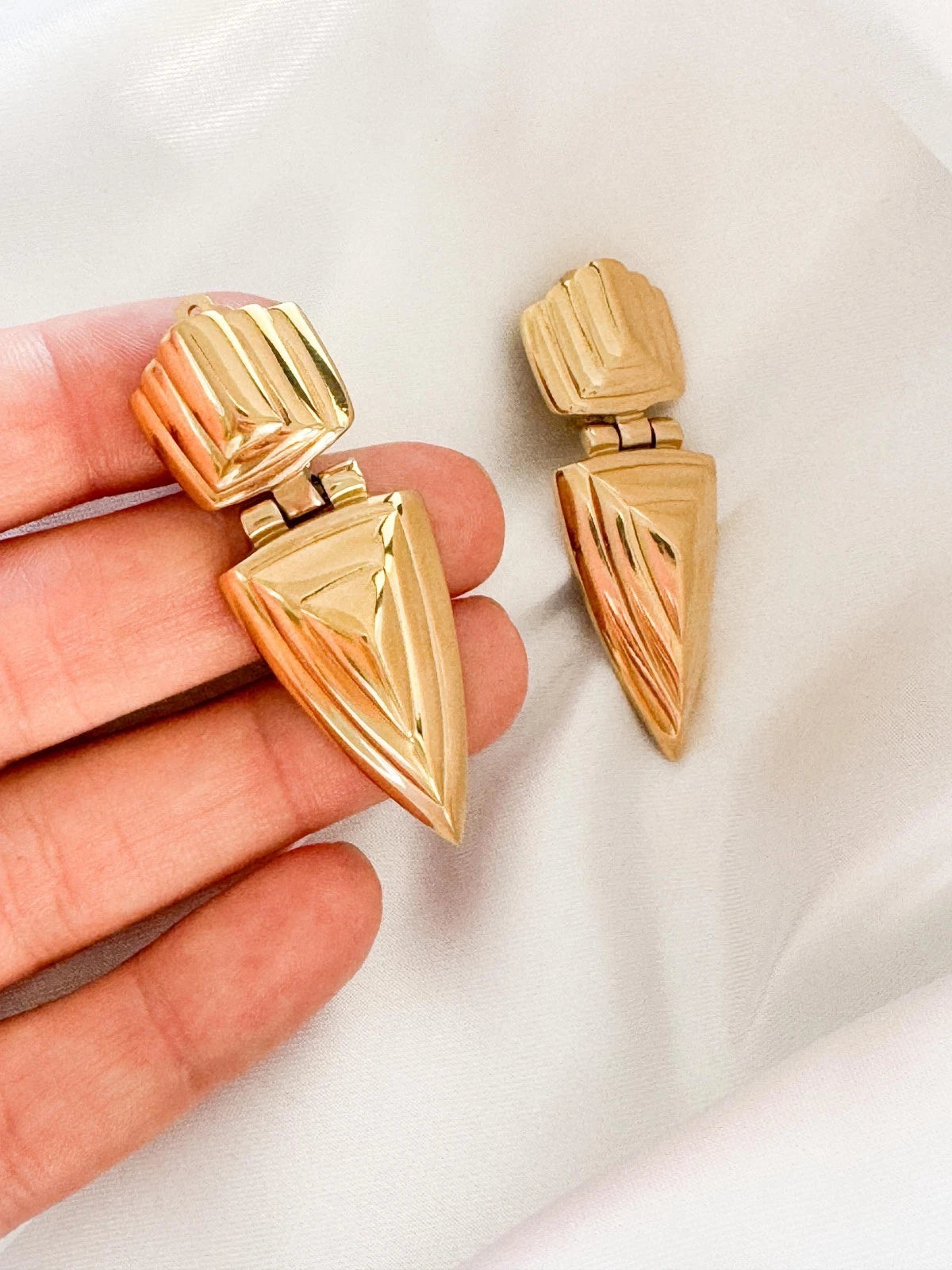 Vintage Givenchy Earrings, Gold Tone Earrings Dangle, Clip on Earrings, Gold earrings, Gift for her, Vintage Earrings, Givenchy minimalist
