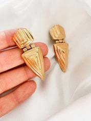 Vintage Givenchy Earrings, Gold Tone Earrings Dangle, Clip on Earrings, Gold earrings, Gift for her, Vintage Earrings, Givenchy minimalist