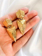 Vintage Givenchy Earrings, Gold Tone Earrings Dangle, Clip on Earrings, Gold earrings, Gift for her, Vintage Earrings, Givenchy minimalist