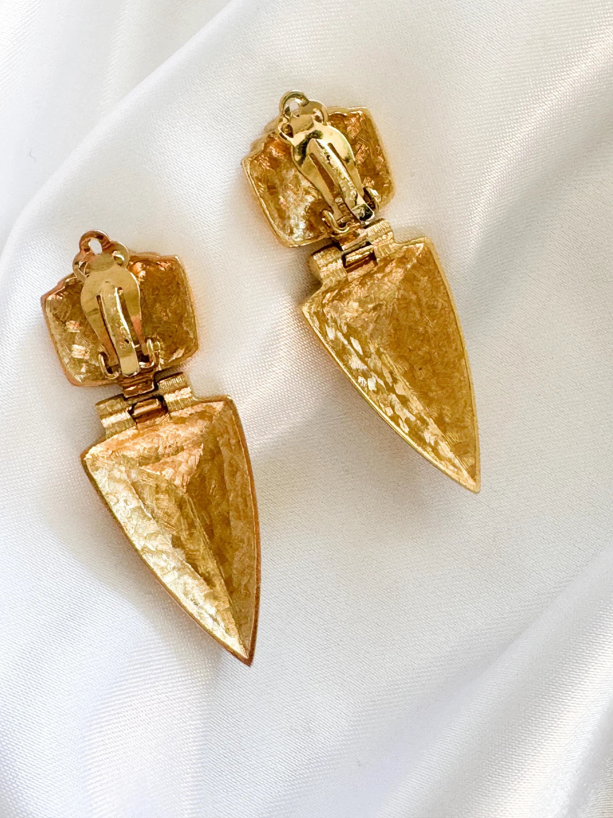 Vintage Givenchy Earrings, Gold Tone Earrings Dangle, Clip on Earrings, Gold earrings, Gift for her, Vintage Earrings, Givenchy minimalist