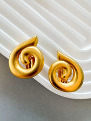 Vintage Givenchy Earrings, Swirl Design Gold Tone Earrings, Clip on Earrings, Twisted earrings, Gift for her, Vintage Earrings, Gift for mom