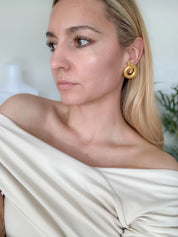 Vintage Givenchy Earrings, Swirl Design Gold Tone Earrings, Clip on Earrings, Twisted earrings, Gift for her, Vintage Earrings, Gift for mom